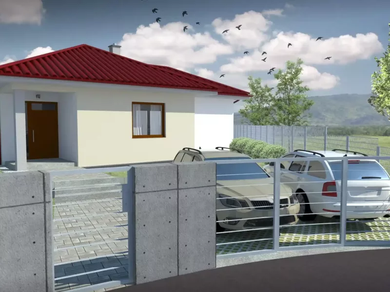 rodinný dom s autami